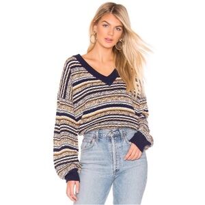 Tularosa Striped V-Neck Sweater NWT